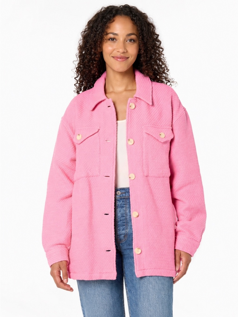 NWT Outerknown Cloud Weave Organic Cotton Shirt Jacket Pink Women’s Small